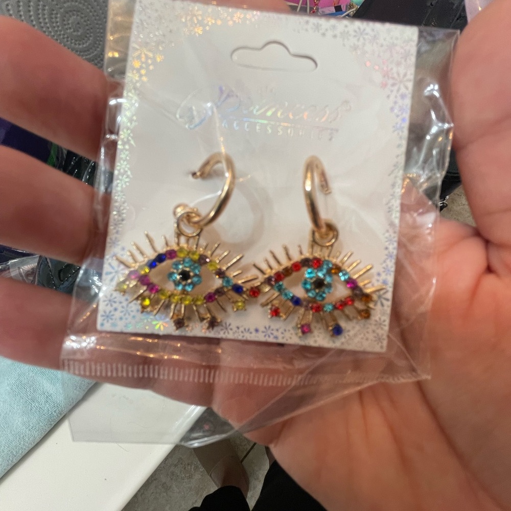 Evil eye earrings